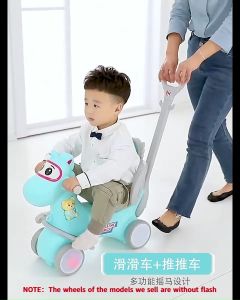 GooGoo Bird Unicorn Design 3in1 Rocking Horse Baby Dual-Purpose Ride-On Toy With Puller Mainan Kuda Goyang