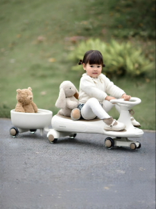 BEIESTATE | Anti-Sideflip Family Friendly Silent Ride Twister with Trailer 2 Year Old+