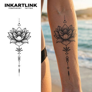 INKARTLINK Lotus Flower Juice Tattoo Patch Waterproof Continuous Color Rendering for 1-2 Weeks Essential for Trendy People