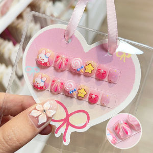 เล็บประดับเพชรแบบสวมใส่สำหรับเด็ก 2025 รุ่นใหม่สำหรับเด็กผู้หญิงอายุ 10 ปี ชุดเล็บสั้นสำหรับเด็กอายุ 68 ปี สำหรับเด็กที่โรงเรียน