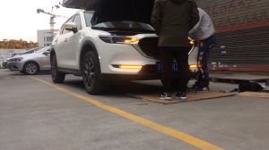 Sncn 2 cái đèn pha chạy đèn Led ban ngày xe 12V cho Mazda CX-5 CX5 2017 2018 2019 2020 2021 Đèn pha ban ngày năng động màu vàng tín hiệu báo rẽ đèn sương mù DRL cho xe hơi