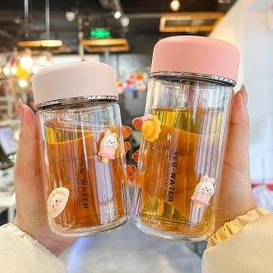 Heat Resistant Double Layer Borosilicate Glass Water Cup