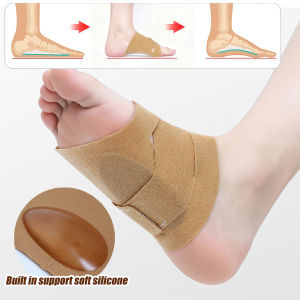 1/2Pcs Foot Arch Support Brace Wrap Corrector with Gel Bands Inserts for Men Women Flat Foot Plantar Fasciitis Pain Relief