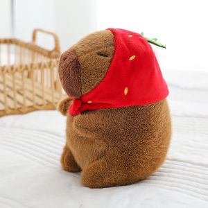 Cute Strawberry Capybara Plush Doll Toy Mini Water Pinata Machine Dolls Activity Female Version Capybara Stuffed Toys