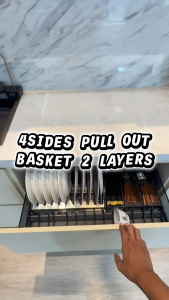 DHM ATELIER Kitchen Cabinet Pull Out Dish & Bowl Rack | Flat Dish With Door Set Without Door