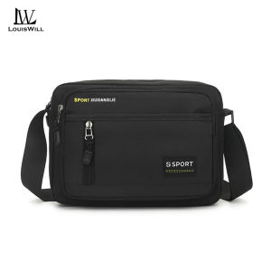 LouisWill กระเป๋าสะพายไหล่แฟชั่นสำหรับผู้ชายกระเป๋ากระเป๋ากีฬากลางแจ้งสะพายข้างของกระเป๋าสะพายข้างความจุขนาดใหญ่กันน้ำ Tas Rekreasi แบบพกพากระเป๋าสะพายไหล่สายกระเป๋ารอยขีดข่วน