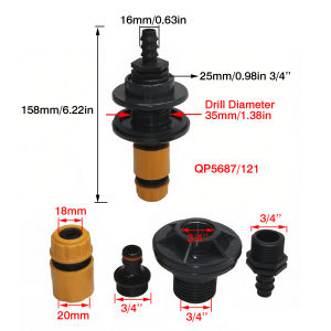 PVC/IBC Water Barrel Adapter Durable Water Tank Adapter with Valve Quick Installation Rainwater Collection Connector sprayer