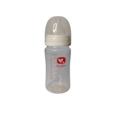 HBB118 - HELLO BEBE BOROSILICATE GLASS FEEDING BOTTLE(WIDE_CLASSIC) 220ML