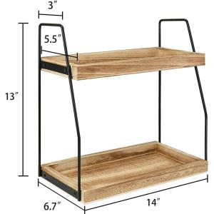 DIHUANTUO | Kitchen Organization Shelf Double Layer Wooden