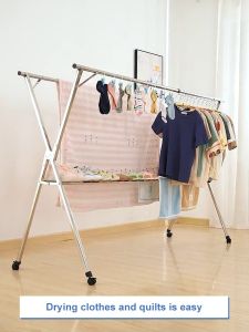 Clothes Drying Rack 3seconds to fold and store Stainless steel 120-240cm telescopic outdoor and indoor clothes drying pole
