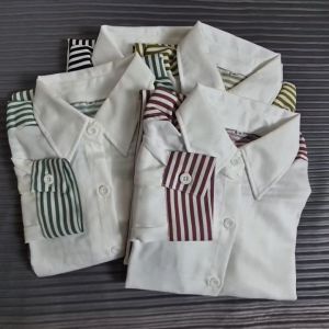 FB Shop Baju Tunik Kemeja Kasual Kombinasi Salur T1B6022