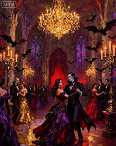 Kayou | Number Oil Painting Gothic Vampire Ball Kit Unframed Canvas Painting By Numbers DIY Handmade Artwork Wall for House Decor