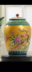 【High Quality】Rice dispenser 25kg Ceramic jar with lid/airtight container food storage container big jar