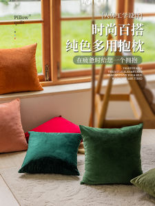 Pure Color Square Sofa Pillow Case Luxury Modern Home Decor Living Room Universal Four Seasons High End Car Use without Core