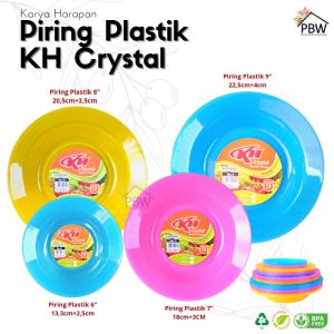 6pcs Piring Plastik KH Crystal Warna 6inch 7inch 8inch 9inch / Piring Murah / Piring Makan Lepek