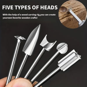5pcs Wood Carving Drill Bits Set 1/8 Shank Woodworking Engraving Tools for Micro Drilling