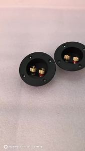 1/2/4PCS Black Speaker Terminal Connectors Round Boxes with 2 Banana Jack Gilded Subwoofer Stereo Plug Spring Cup Connection