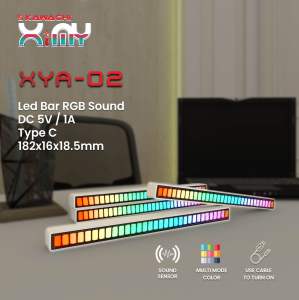 Kawachi Lampu LED RGB Bar Strip Spectrum Audio Indicator Music Sound Control Lamp Music Atmosphere Light XYA 02