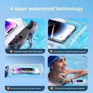 MONLEYTA | Waterproof Touchscreen Phone Bag Beach Swimming Floating Airbag Transparent Sealed Bag Specialized Mobile Phone Waterproof Case