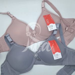 ISWA  1PC Bra Wanita Dewasa Joly Bh Cup Besar Busa Standar Tanpa Kawat Kait 3 Bahan Nilon size 36-44