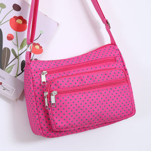 Large Capacity Canvas Shoulder Bag for Women Oxford Cloth Crossbody Phone Bag Korean Style Casual Pure Color Soft Handbag