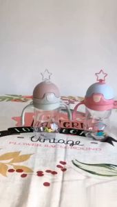 BOTOL AIR MINUM BAYI CANGKIR BINTANG DENGAN PEGANGAN + TALI UKURAN 380 ML 0862