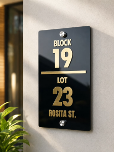 Modern Elegance Customizable House Number 5x9 inch Signage Decal - Stylish Wall for Home Décor SINGLE BLACK ACRYLIC SIGNAGE