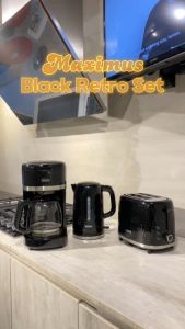 Maximus Retro Style Electric Kettle MAX-K171B & Coffee Maker MAX-CM121B