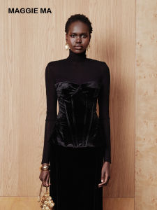 Layered Slimming Velvet Tee
