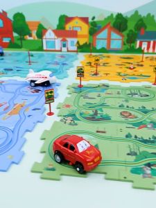 [Ready]5PCS Mainan puzzle Anak DIY puzzle track Mainan Mobil Elektrik Mainan puzzle Mainan Mobil Set  DIY Puzzle Track Car