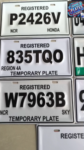 LTO NEW SIZE STANDARD DESIGN TEMPORARY PLATE MOTORCYCLE  w/ FREE BOLTS