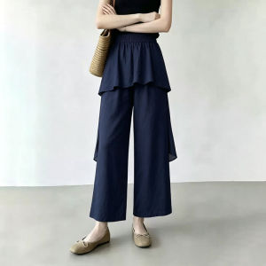 WUQINGWUCAI | Faux Two-Piece High-Waisted Slimming Versatile Drapey Summer New Wide Leg Pants