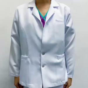 Transfer It Occupational Attire Scrubsuit Blazer Plain White Notched Collar Chest & Waistline Pocket