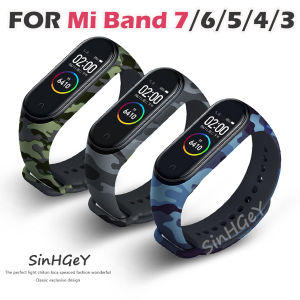 Silicone Strap For Xiaomi Mi Band 7 / 6 / 5 / 4 / 3 Silicone Strap TPU Print Camouflage Bracelet Mi Sports Strap Replacement Wristband [Ready Stock]
