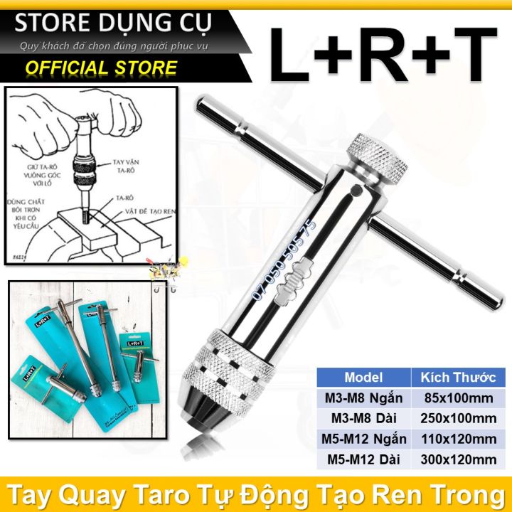 M3-M12 Tay quay taro tự động 2 chiều cao cấp L+R+T Taiwan | Tay quay chữ T tạo ren trong LRT