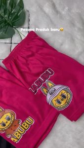 Stelan Baju Anak Karakter Labubu Desain Terbaru Lengan Pendek Usia Anak 3 Bulan Sampai 10 Tahun Bahan Katun