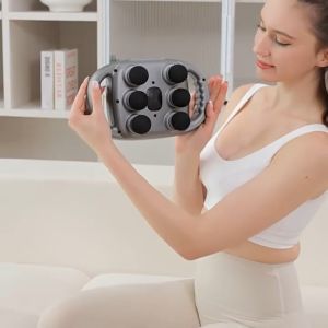 Máy massage đấm lưng thông minh thế hệ mới loại 6 đầu dùng pin sạc (9 chế độ 9 tốc độ)