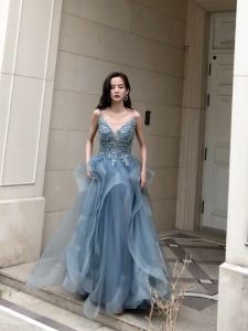 เดรสผ้าฝ้ายเด็กหญิงออกงานแบบเกาหลีสำหรับผู้หญิงหรูหราระดับไฮเอนด์ขุนนางสำหรับผู้หญิงชุดงานพรอมผู้หญิง