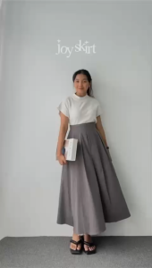 Rok A Line Panjang Basic High Waist Skirt Wanita Casual Formal (Diskon 5K) Syra