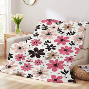 Beast Kingdom | Pink Floral Winter And Summer French Plush Blanket Soft And Fluffy Comfortable Wool Blanket Sofa Ideal Gift