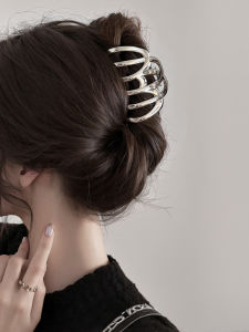 Large Metal Pumpkin Pom Hair Clip Womens Back of Head Eight Character Grab Clip Fashionable New Design Hair Accessories