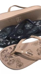 Sandal Karet Jepit Wanita Dewasa Luofu Tatak Bunga Terbaru / Sandal Jepit Wanita Tinggi Korean Style