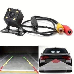 HD Night Vision Backup Camera Kit with 4 LEDs Wide Angle CMOS Easy Surface Mount - Perfect for All Vehicles RVs Campers