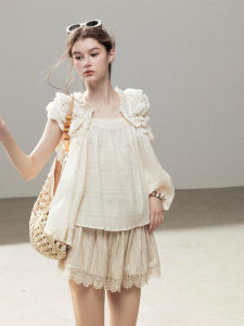 SHAOYEYAN | Áo Blouse Tay Bồng Phong Cách Pháp Cổ Vuông Mùa Hè