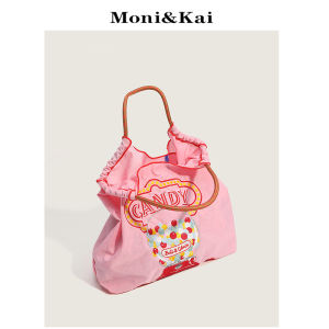 ballchain กระเป๋าถือผ้าฝ้ายแบบญี่ปุ่นปี 2025 ดีไซน์เฉพาะตัว ปักลายด้วยมือ ทำจากไนลอนเป็นมิตรกับสิ่งแวดล้อม กระเป๋าช้อปปิ้ง