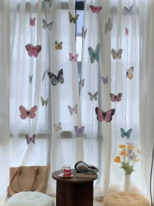 Rèm Cửa Bướm Mộng DIY Trang Trí Phòng Khách Phòng Ngủ Không Khí Chụp Ảnh Bố Trí Rèm Cửa Sổ Trang Trí Phòng Ngủ