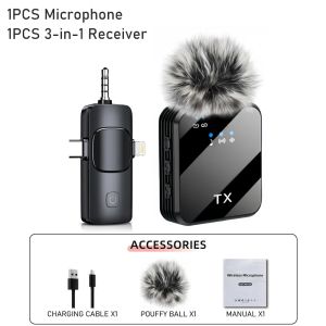 Wireless Lavalier Microphone for CameraiPhoneAndroidMicrophone Reverb Sound Video Recording Podcast Noise Reduction Clip mic