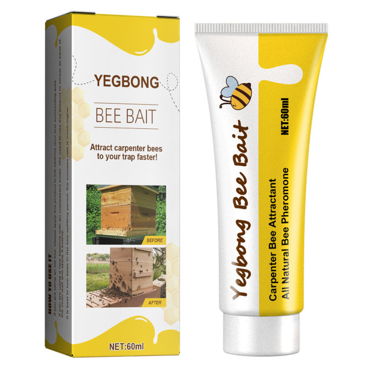YEGBONG 60ML Bee Bait Bee Swarm Commander Lure Bait Bee Cage Trap Kit Beekeeper Tools Beekeeping Swarm Lure Bee Attractant Bait Bee Attractant Beekeeping Tool Outdoor Wild Bees Catcher Catching Bee Hive Swarm Liquid Useful Practical for Beekeeper