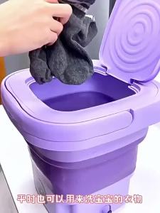 ซักผ้าขนาดเล็กพับได้อัตโนมัติเต็มรูปแบบ สำหรับหอพักนักเรียน บ้านเช่า เครื่องฆ่าเชื้อแบบพกพา อุปกรณ์ทำความสะอาดชุดชั้นในขนาดเล็ก