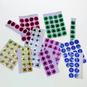 100pcs 2D Metal Jigs Lure DIY Fish Eyes Holographic Flat Fishing Fly Eyes Sticker for Slow Jigging Fishing Lure Baits 3mm-12mm